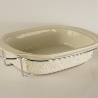 Zapékací mísa keramická bílá 24x36x9cm