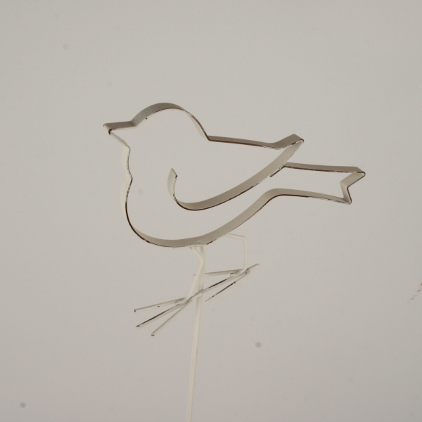 Zápich do květináče kovový ptáček 59cm