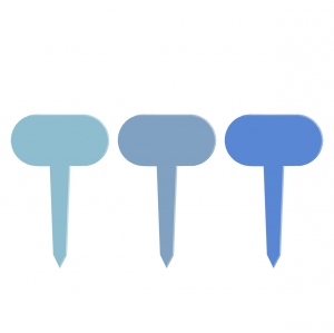 Zápich do zahrady k rostlinám, kov, v. 11 cm, balení 6 ks