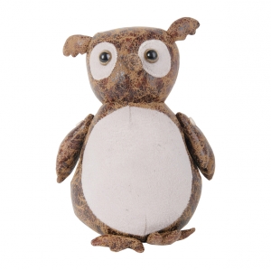 Zarážka na dveře kožená  sovička