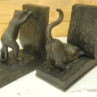 Zarážka na knihy kočka - set 2 kusy