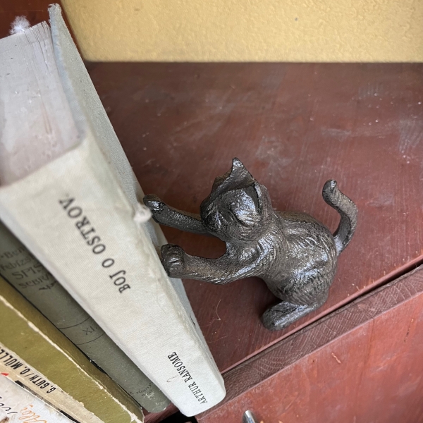 Zarážka na knihy kočky 12x12x6cm