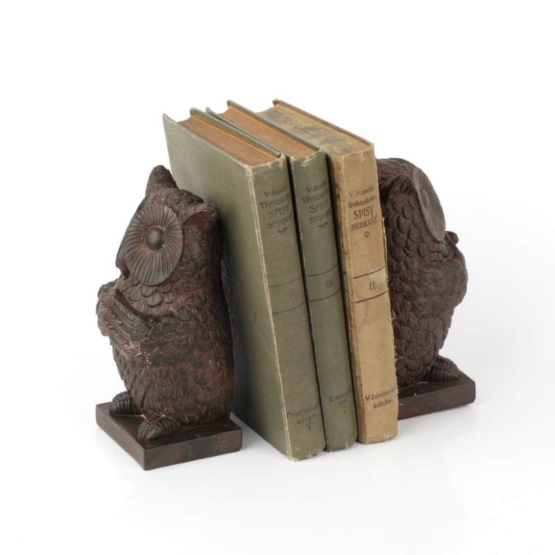Zarážka na knihy sova 15cm (set 2ks)