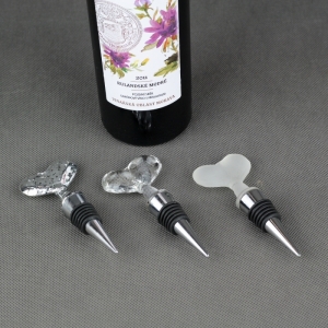 Zátka na láhev vína srdce - dárková sada 3ks