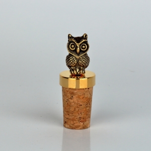 Zátka na víno sova zlatá 7cm