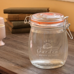 Zavařovací sklenice s klipem 12,7x14x10,9 cm- bílý text!