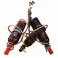 Závěs na 3 lahve vína ručně kovaný 40cm