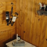Závěs na 3 lahve vína ručně kovaný 40cm