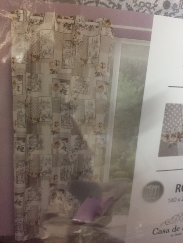 Závěs na okno 140x250cm,šedý patchwork