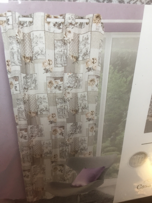 Závěs na okno 140x250cm,šedý patchwork