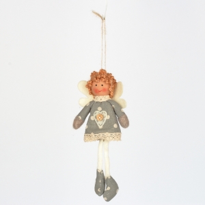 Závěsná andělka šaty s puntíky 19cm