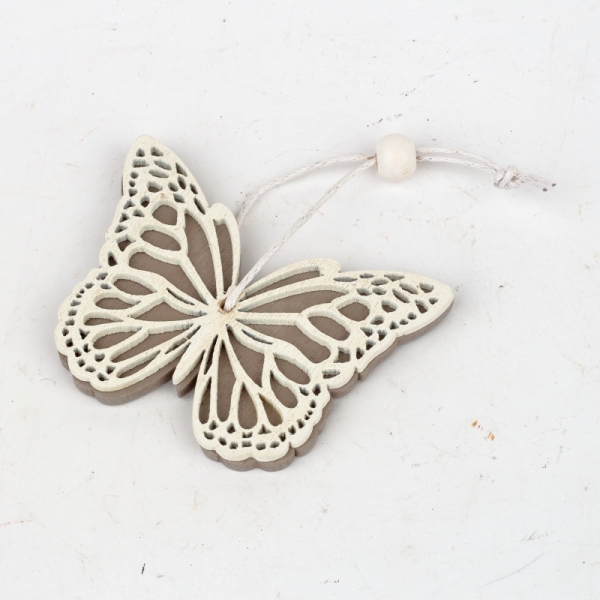 Závěsná dekorace dřevěný motýlí pár 5x7cm