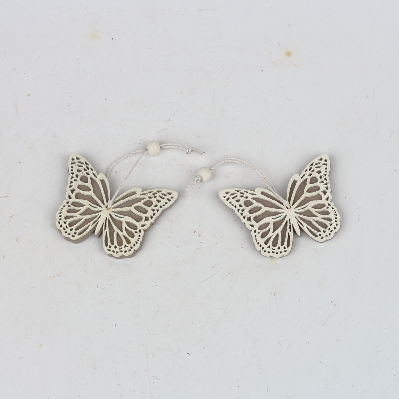 Závěsná dekorace dřevěný motýlí pár 5x7cm