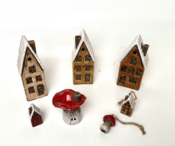 Závěsná dekorace keramická houba 3x3x5cm Typ A