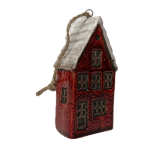 Závěsná dekorace keramický domeček 4x3x10cm Typ A