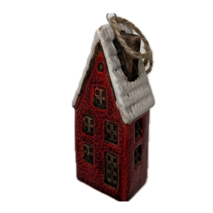 Závěsná dekorace keramický domeček 4x3x10cm Typ B