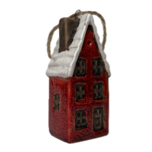 Závěsná dekorace keramický domeček 4x3x10cm Typ C