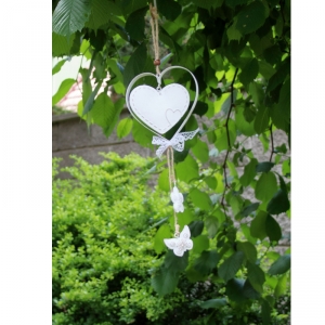 Závěsná dekorace kovové srdce 35cm