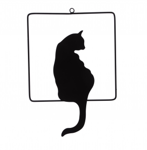 Závěsná dekorace na zeď kočka 25x34,5cm