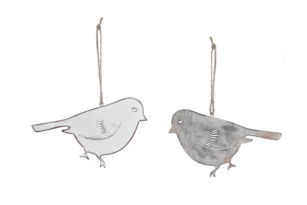 Závěsná dekorace ptáček malý bílý