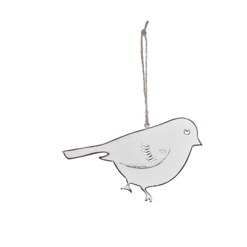 Závěsná dekorace ptáček malý bílý