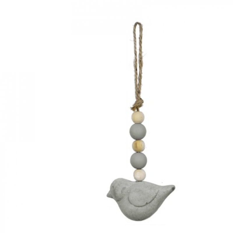 Závěsná dekorace pták s korálky 7cm