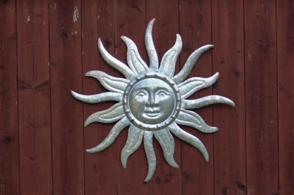 Závěsná dekorace slunce stříbrné 56cm