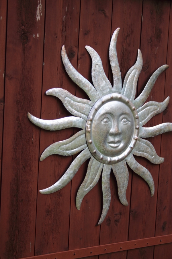 Závěsná dekorace slunce stříbrné 56cm