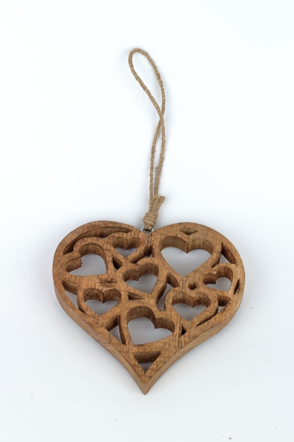 Závěsná dekorace srdce 18 x 18 x 1,5 cm
