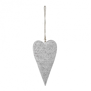 Závěsná dekorace srdce bílé 19x10cm