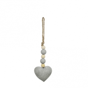 Závěsná dekorace srdce s korálky 7cm
