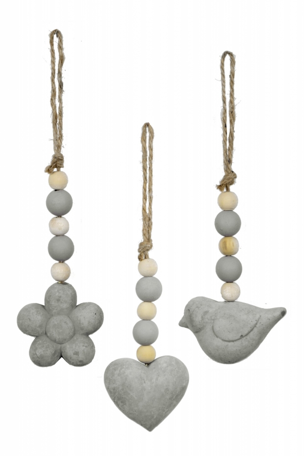 Závěsná dekorace srdce s korálky 7cm