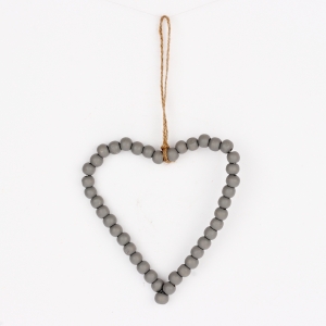 Závěsná dekorace srdce šedé 13cm