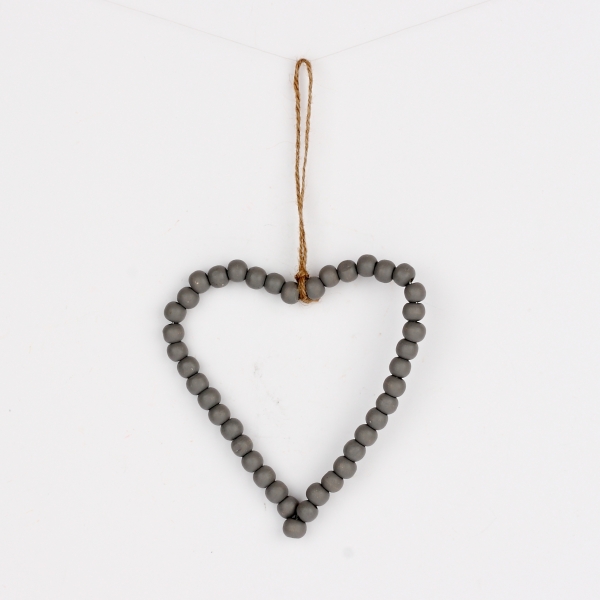 Závěsná dekorace srdce šedé 13cm