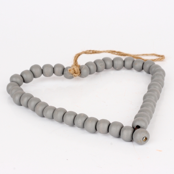 Závěsná dekorace srdce šedé 13cm