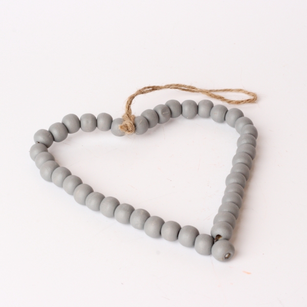 Závěsná dekorace srdce šedé 13cm