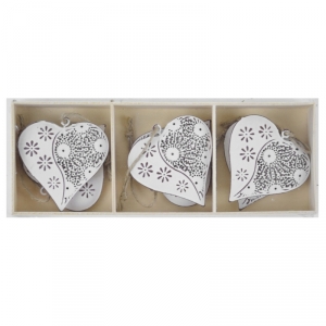 Závěsná dekorace srdce zdobené