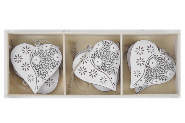 Závěsná dekorace srdce zdobené