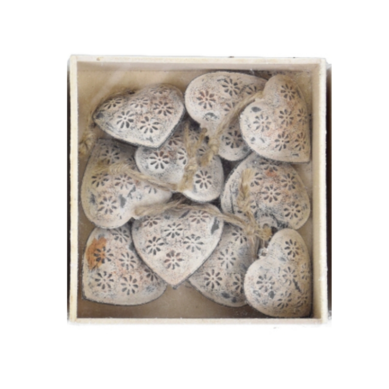 Závěsná dekorace srdíčka 10ks