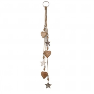 Závěsná dekorace srdíčka s korálky