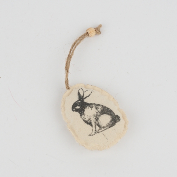 Závěsná dekorace textilní vejce 6x8cm