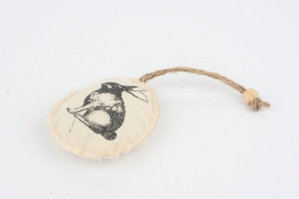 Závěsná dekorace textilní vejce 6x8cm