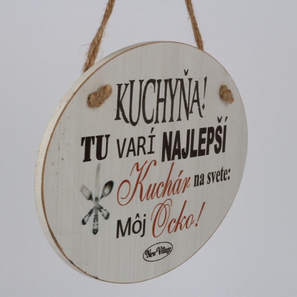 Závesná drevená cedule Najlepší kuchár 29x18cm