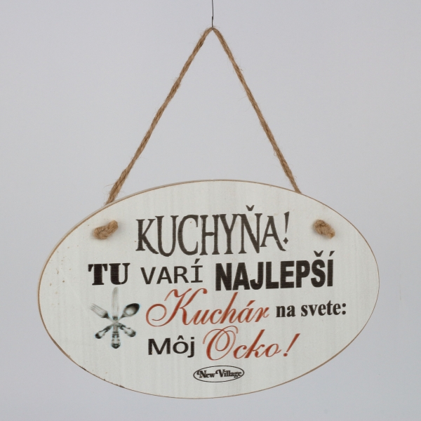 Závesná drevená cedule Najlepší kuchár 29x18cm