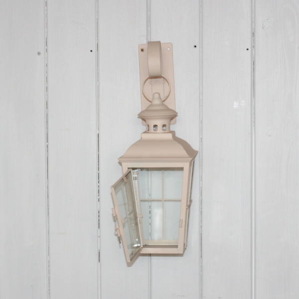 Závěsná kovová lucerna bílá 27x12x12cm