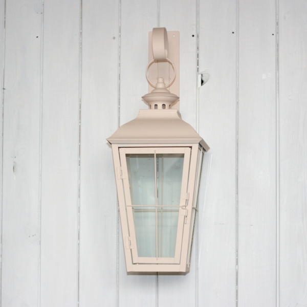 Závěsná kovová lucerna bílá 41x20x20cm