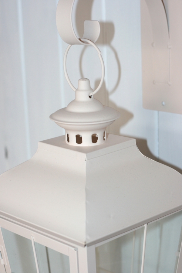 Závěsná kovová lucerna bílá 41x20x20cm