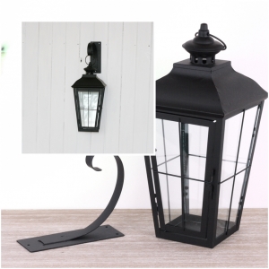 Závěsná kovová lucerna černá 41x20x20cm