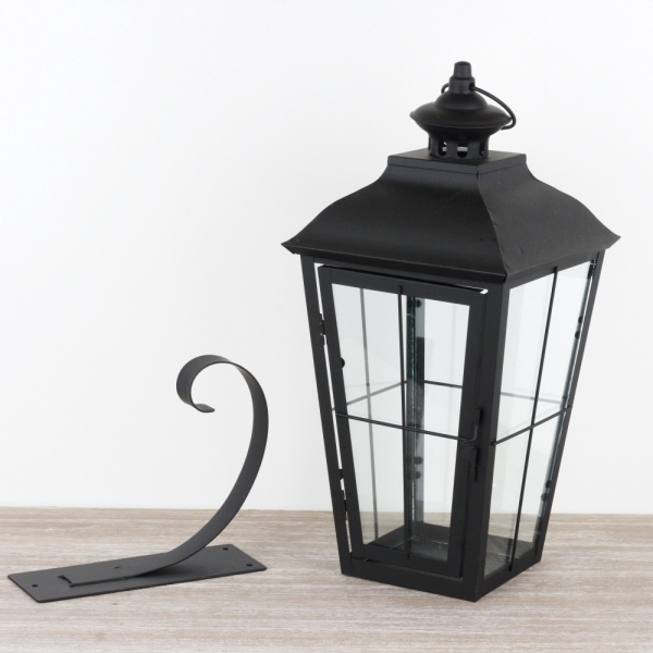 Závěsná kovová lucerna černá 41x20x20cm