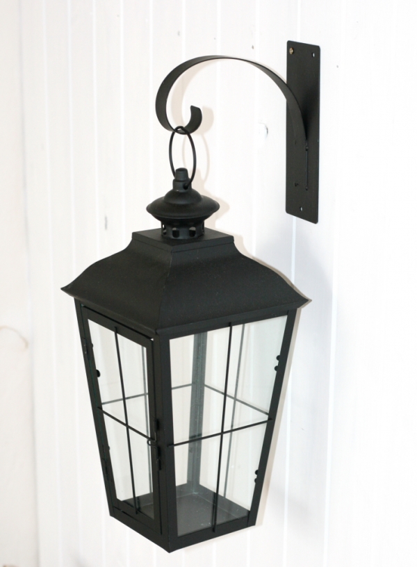 Závěsná kovová lucerna černá 41x20x20cm